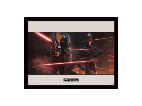 Star Wars: The Mandalorian (Battle)  Framed Print 30 x 40cm