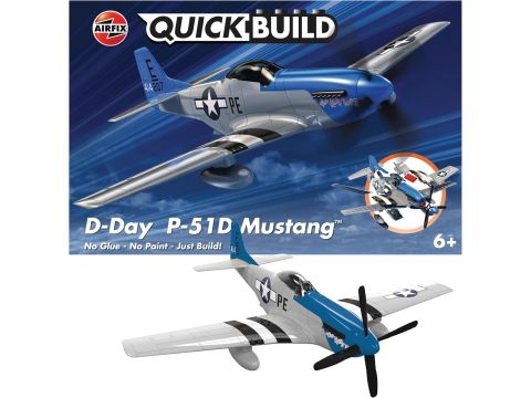 Airfix QUICKBUILD Model Aircraft Kits - D-Day P-51D Mustang