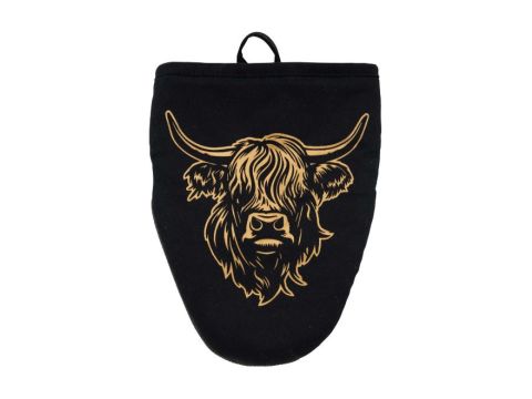 Heilan Coo Oven Mitt - Black & Gold
