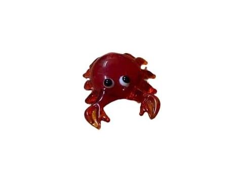 Glass Crab Ornament Orange With Google Eyes