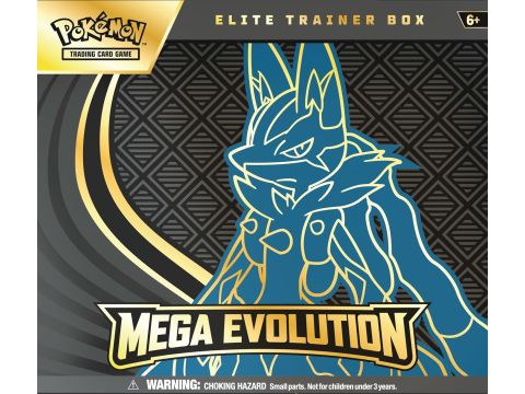 Pokémon TCG: Mega Evolution Elite Trainer Box – Lucario (1 Full-Art Promo Card, 9 Booster Packs & Premium Accessories)
