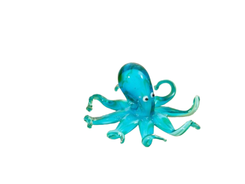 GLASS OCTOPUS ORNAMENT - BLUE & GREEN