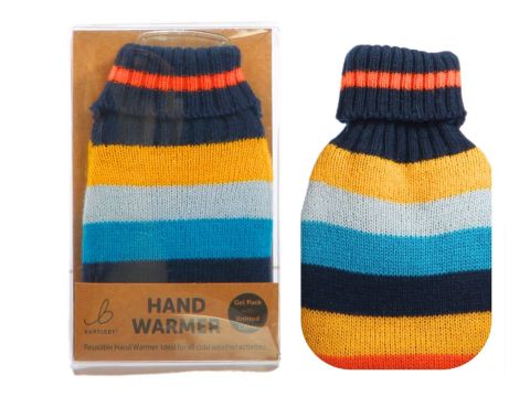 Knitted Hand Warmer - Blue Stripe