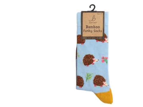 Ladies Funky Bamboo Socks - Woodland Hedgehogs
