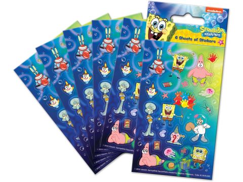 Spongebob Squarepants Blue Party Bag Stickers (Six Sheets)