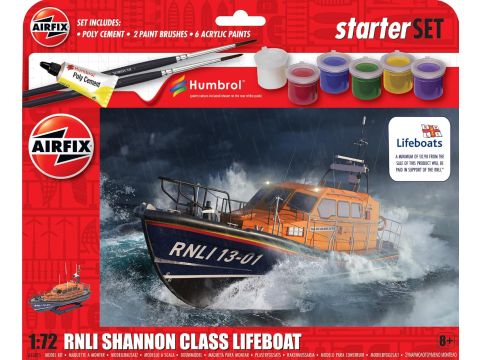 Airfix Starter Set - RNLI Shannon Class Lifeboat Model Building Kit