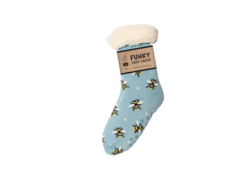 Ladies Sherpa Socks - Bumble Bees
