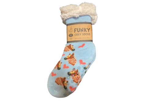 Childs Sherpa Socks - Horse Love