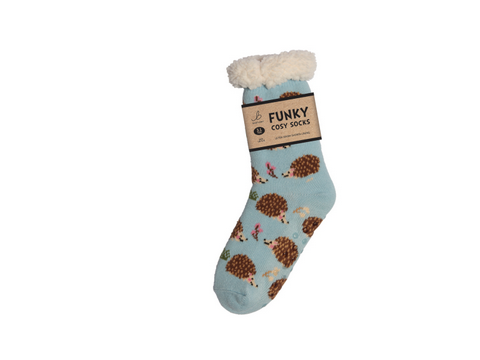 Ladies Sherpa Socks - Hedgehog