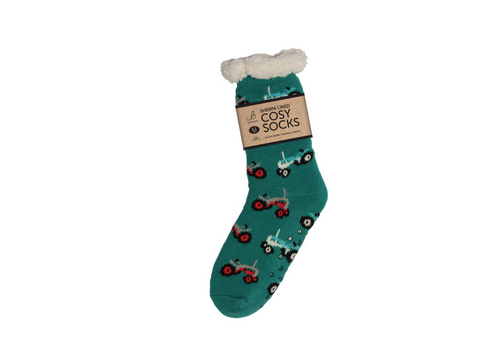 Mens Sherpa Socks - Retro Tractor