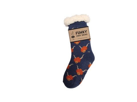 Ladies Sherpa Socks - Highland Cow