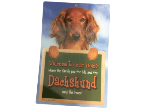 3D DACHSHUND RED DOG WELCOME SIGN