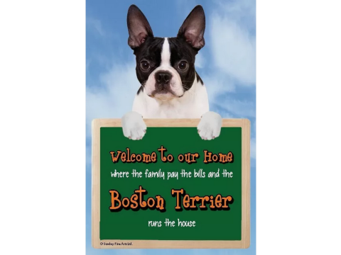 3D Boston Terrier WELCOME SIGN 