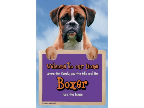 3D Boxer dog WELCOME SIGN 
