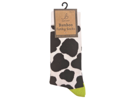 Ladies Funky Bamboo Socks - Cow Patch