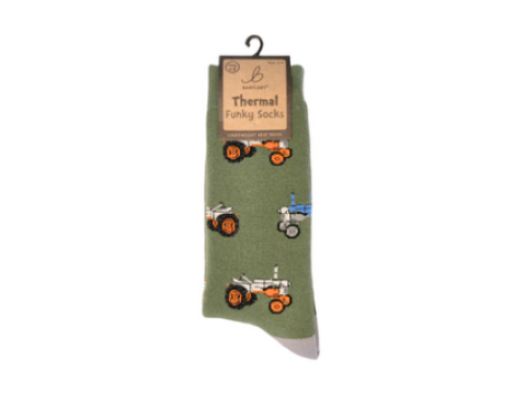 Funky Thermal Socks - Retro Tractor 