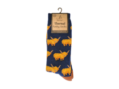 Funky Thermal Socks - Hardy Highland Cows