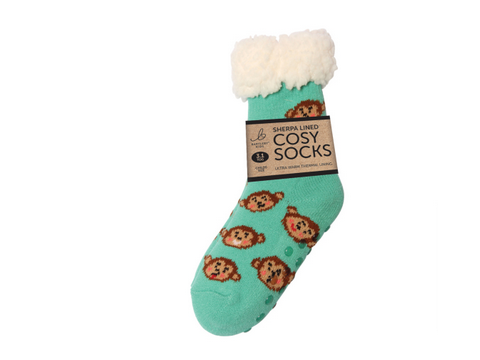 Childs Sherpa Socks - Monkey