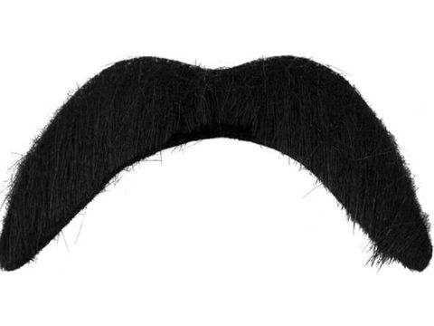 Single Black Fake Moustache Stick On 