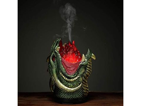 Fire Breather Dragon Dark Legends Resin Tree LED Aroma Essential Oil Diffuser