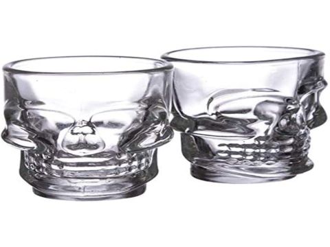 Puckator Fun Collectable Shot Glass Set of 2-Skulls