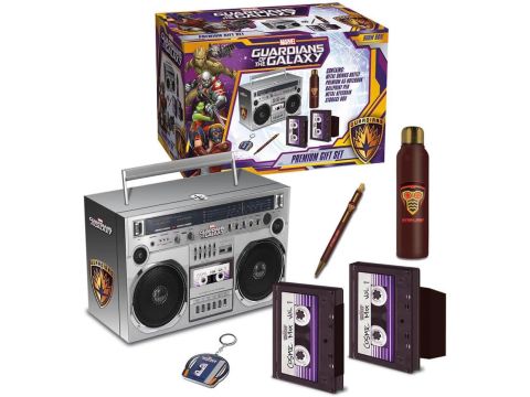 Guardians of The Galaxy Boom Box Premium Gift Set - Drinks Bottle, Notebook, Pen & Keyring in Trunk 