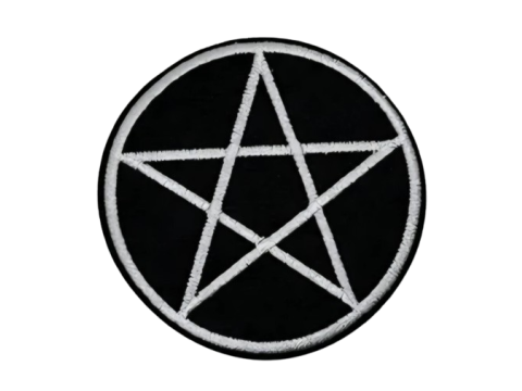 Embroidered Patch - Pentagram - Iron On/Sew On