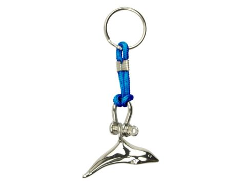 Dolphin with blue rope on keyring