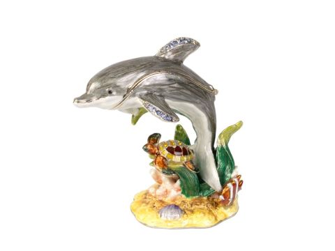 Cloisonné Dolphin, 8cm
