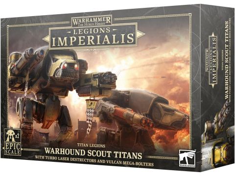 Games Workshop - Warhammer - Legions Imperialis - Warhound Scout Titans with Turbo Laser Destructors and Vulcan Mega-Bolters 