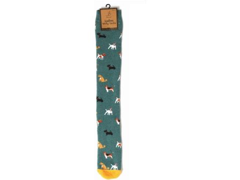 Ladies Welly Socks - Dogs Print 