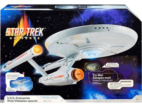 Bandai USS Enterprise NCC-1701 Star Trek Model With Lights, Sounds And Display Stand | Gifts Starship | 18'' 