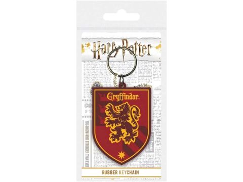 HARRY POTTER Gryffindor Crest Rubber Keyring - Official Merchandise 