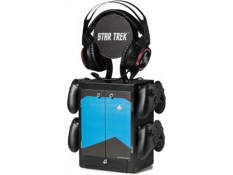 Numskull Blue Gaming Locker, Controller Holder, Headset Stand for PS5, Xbox Series X S, Nintendo Switch-Official Star Trek Merchandise