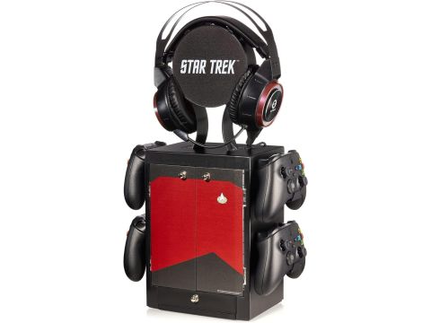 Numskull Red Gaming Locker, Controller Holder, Headset Stand for PS5, Xbox Series X S, Nintendo Switch-Official Star Trek Merchandise