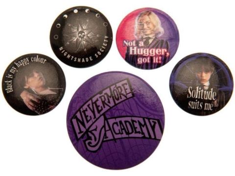 Wednesday Set of 5 Badges (Nevermore Design)