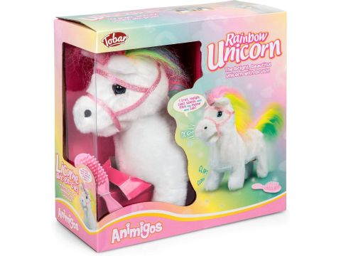 Animigos Rainbow Unicorn Electronic Soft Toy