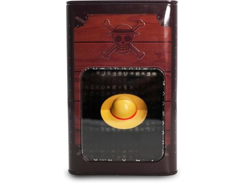 OFFICIAL ONE PIECE STRAW HAT ILLUSION MONEY BOX PIGGY BANK SAVINGS TIN NEW
