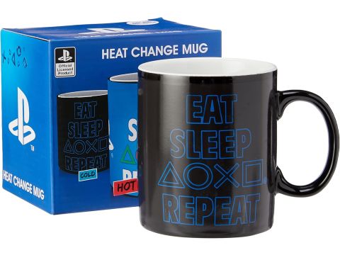 GB eye Playstation Sleep Repeat Heat Change Mug