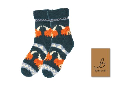 Long Wool Knit Socks - Highland Cow