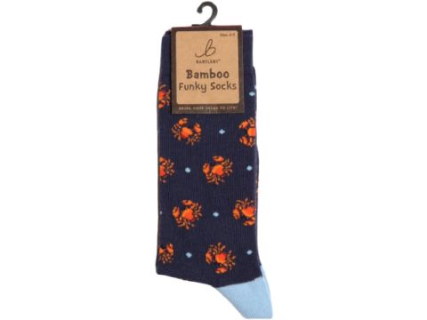 Ladies Funky Bamboo Socks - Crab