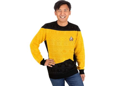 Official Star Trek Yellow Unisex Knitted Jumper - L