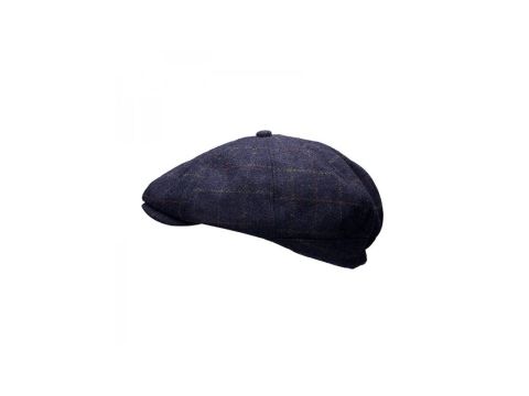 Peaky Stud Blue Tweed Cap
