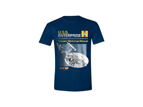 Star Trek Men's USS Enterprise Haynes Manual Crew Neck Short Sleeve T-Shirt (Medium)