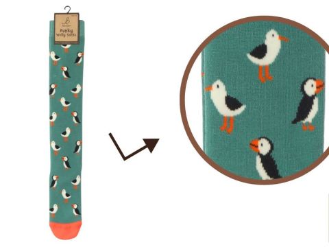 Funky Welly Socks - Seagull/Puffin 