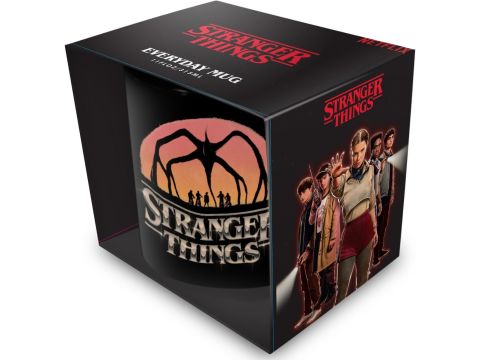 Stranger Things (Logo Black Mug, 315ml / 11oz Ceramic Cup, Official Netflix Licensed Merchandise, Premium Drinkware Gift for Fans & Collectors