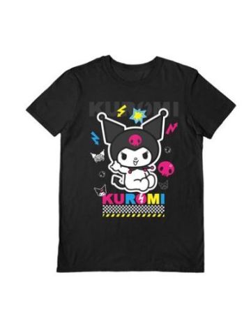 SANRIO KUROMI (CMYK) BLACK UNISEX T-SHIRT (SMALL)