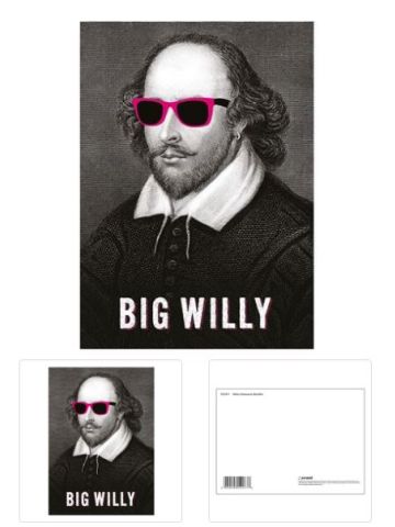 WILLIAM SHAKESPEARE (BIG WILLY) POSTCARD PRINT A6 (1 CARD SUPPLIED)