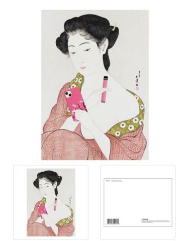 GEISHA (PHONE & VAPE) POSTCARD PRINT A6 (1 CARD SUPPLIED)