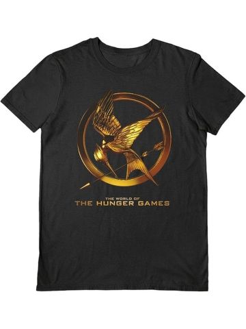 THE HUNGER GAMES (MOCKINJAY) BLACK UNISEX T-SHIRT MEDIUM